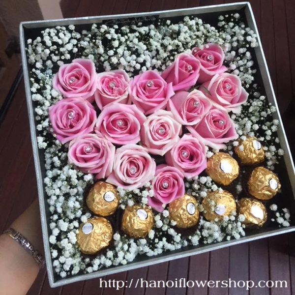 Box of roses and chocolate